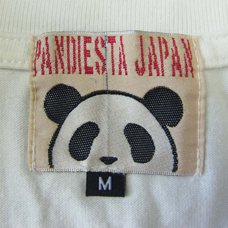 パンディエスタ パンダ 刺繍 インディアン柄 半袖 Tシャツ ホワイト系