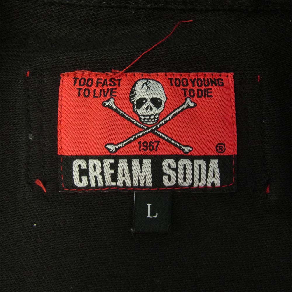 CREAM SODA クリームソーダ PD18BL-01 コットン デニム風 ストレッチ ジャケット ブラック系 L【中古】