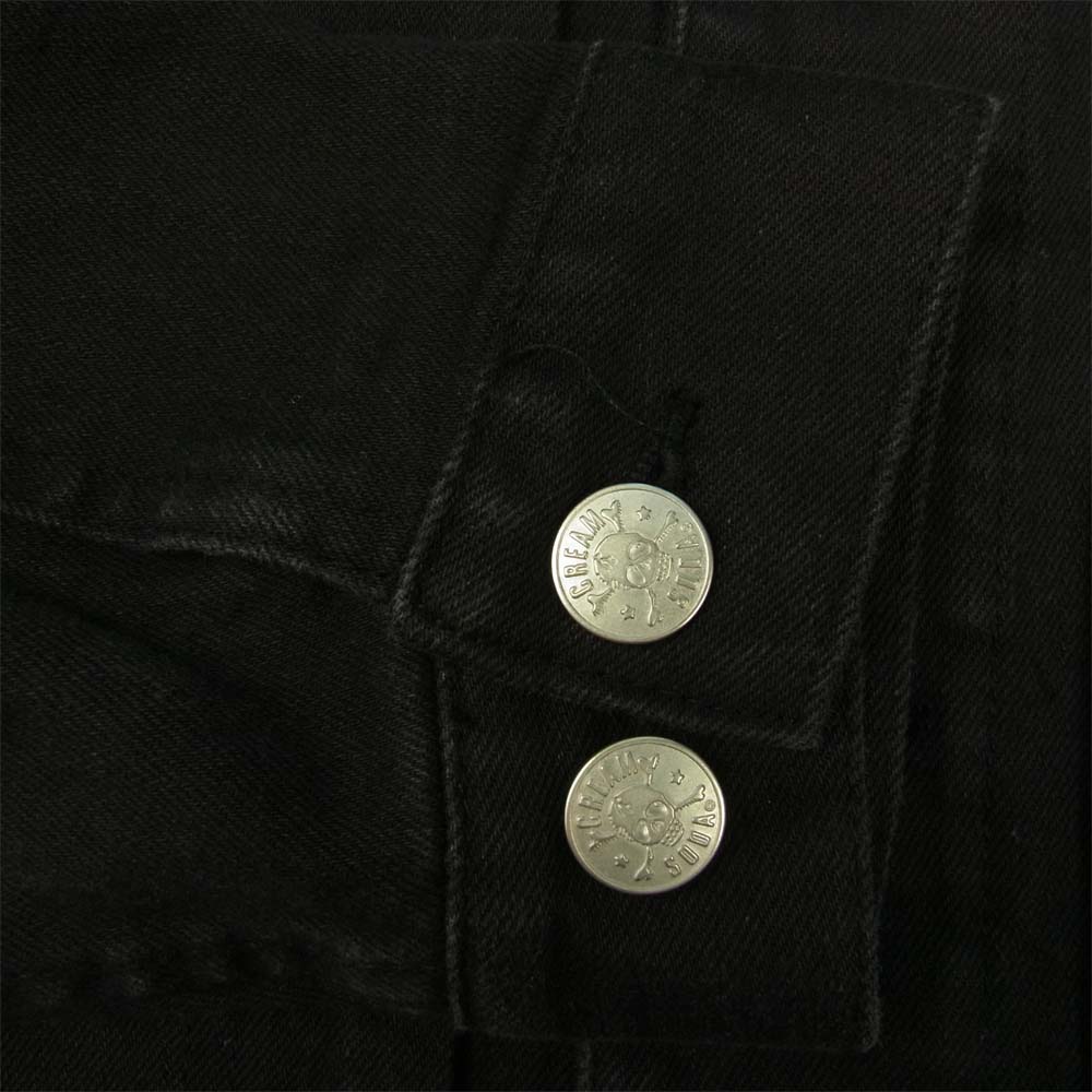 CREAM SODA クリームソーダ PD18BL-01 コットン デニム風 ストレッチ ジャケット ブラック系 L【中古】
