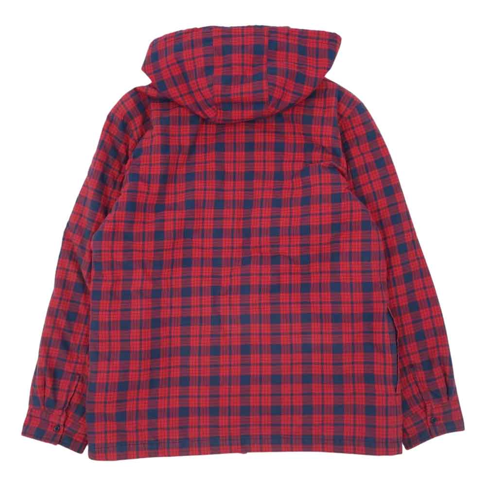 Supreme シュプリーム 14AW QUILTED ZIP FLANNEL キルティングライナー付 チェック シャツ ジップアップ ジャケット レッド系 XL【中古】