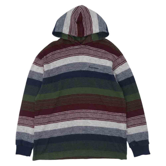 Supreme シュプリーム 18AW Knit Stripe Hooded L/S Top ニット ストライプ プルオーバー パーカー マルチカラー系【中古】