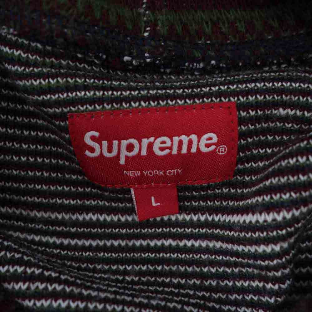Supreme シュプリーム 18AW Knit Stripe Hooded L/S Top ニット ストライプ プルオーバー パーカー マルチカラー系【中古】