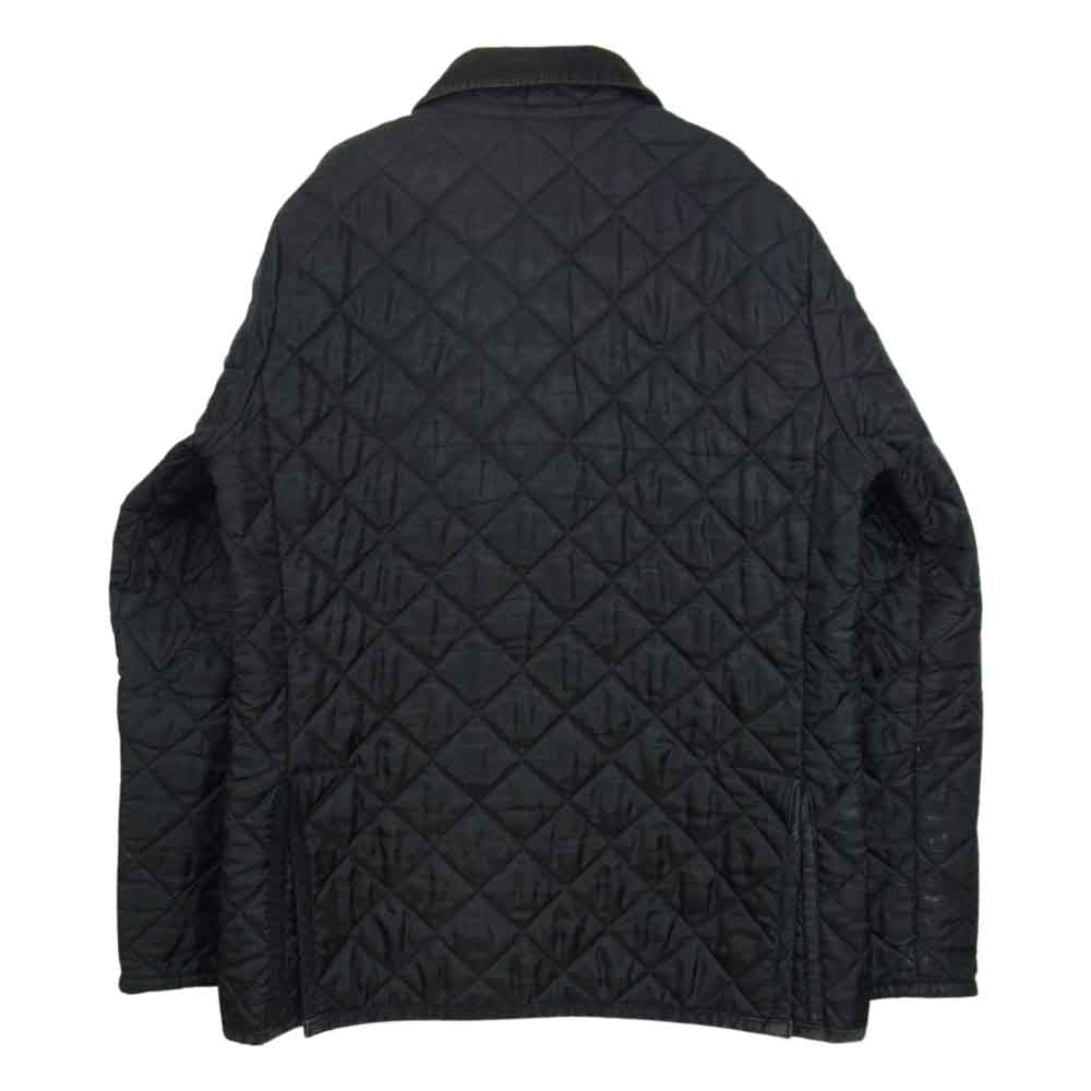 【値下げ】ラベンハム　黒いキルティングジャケット コーデュロイ襟付き LAVENHAM ラベンハム キルティング ジャケット 襟 コーデュロイ
