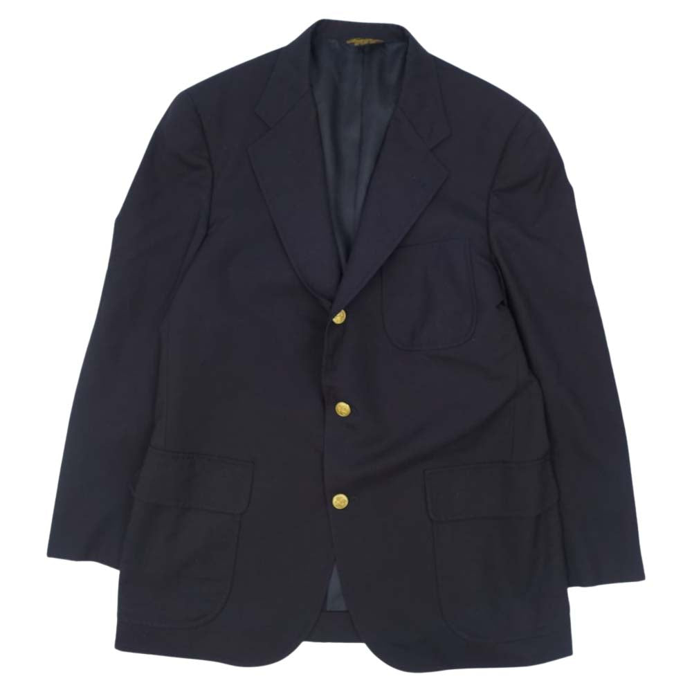 Brooks Brothers ブルックスブラザーズ 3B 金ボタン ウール ブレザー ジャケット ブラック系 BA　A6【中古】