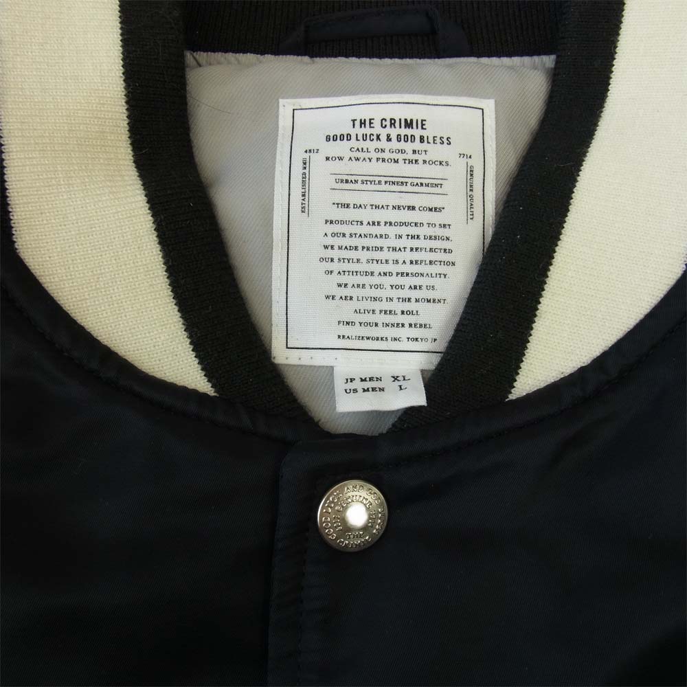 CRIMIE クライミー CR1-02L5-JK31 CR STADIUM JACKET ナイロン スタジアム ジャケット ブラック系 XL【中古】