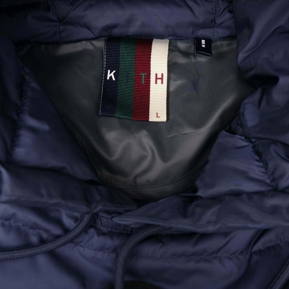 キス 18AW KH1117-105 Carson Down Hoodie カーソン ダウン フーディー プルオーバー パーカー ネイビー系 L【極上美品】【中古】