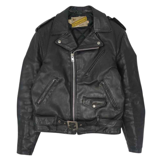schott ショット ヴィンテージ 牛タグ TALON ZIP レザー ダブル ライダース ジャケット ブラック系 38【中古】