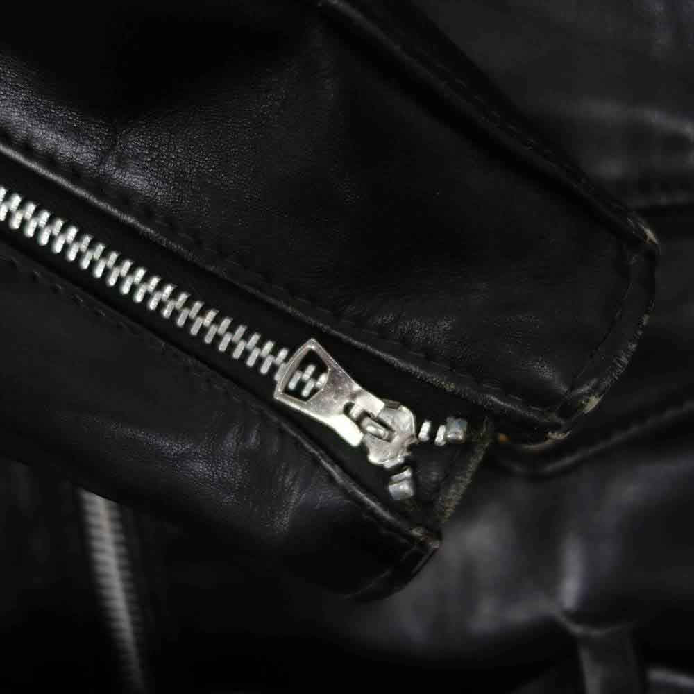 schott ショット ヴィンテージ 牛タグ TALON ZIP レザー ダブル ライダース ジャケット ブラック系 38【中古】