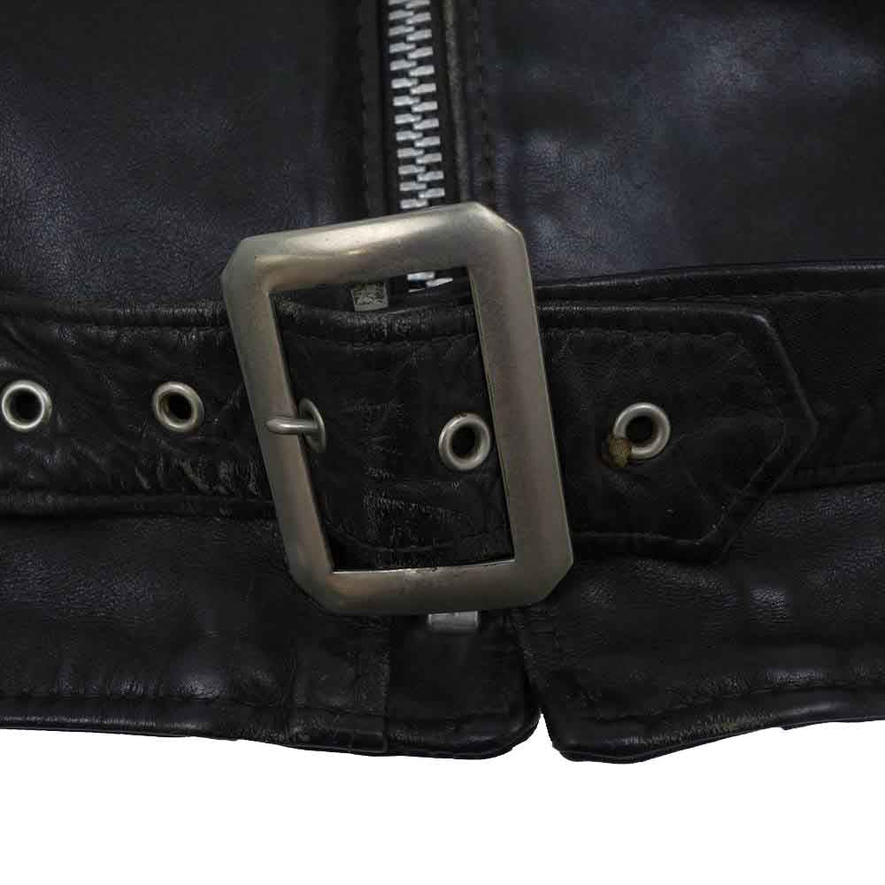 schott ショット ヴィンテージ 牛タグ TALON ZIP レザー ダブル ライダース ジャケット ブラック系 38【中古】