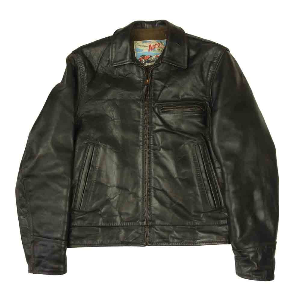 AERO LEATHER エアロレザー Highwayman ハイウェイマン ホースハイド レザー ブラック系 34【中古】