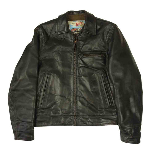 AERO LEATHER エアロレザー Highwayman ハイウェイマン ホースハイド レザー ブラック系 34【中古】