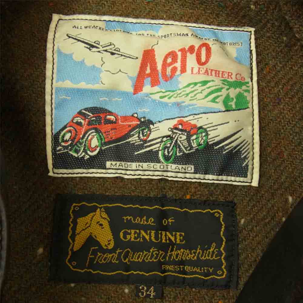 AERO LEATHER エアロレザー Highwayman ハイウェイマン ホースハイド レザー ブラック系 34【中古】