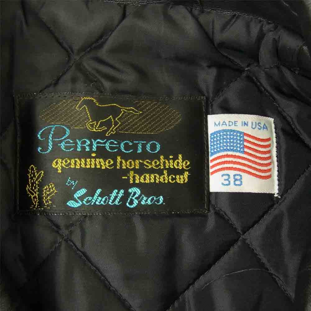 schott ショット 613H ホースハイド ワンスター ダブル ライダース ジャケット ブラック系 38【中古】