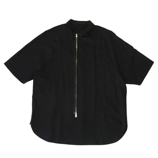 ato アトウ riri ジップ ボックス 半袖 シャツ ブラック系 46【中古】