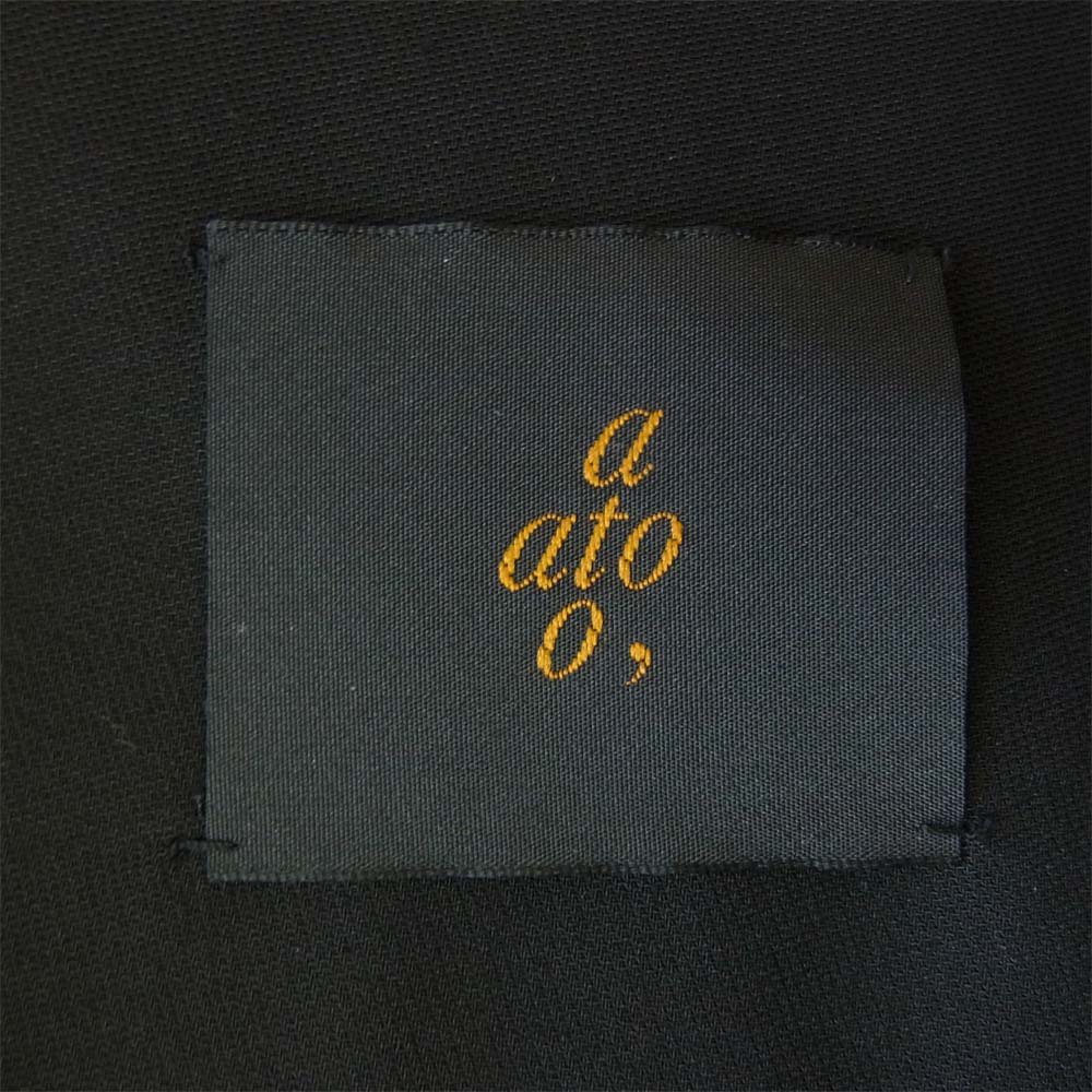 ato アトウ riri ジップ ボックス 半袖 シャツ ブラック系 46【中古】
