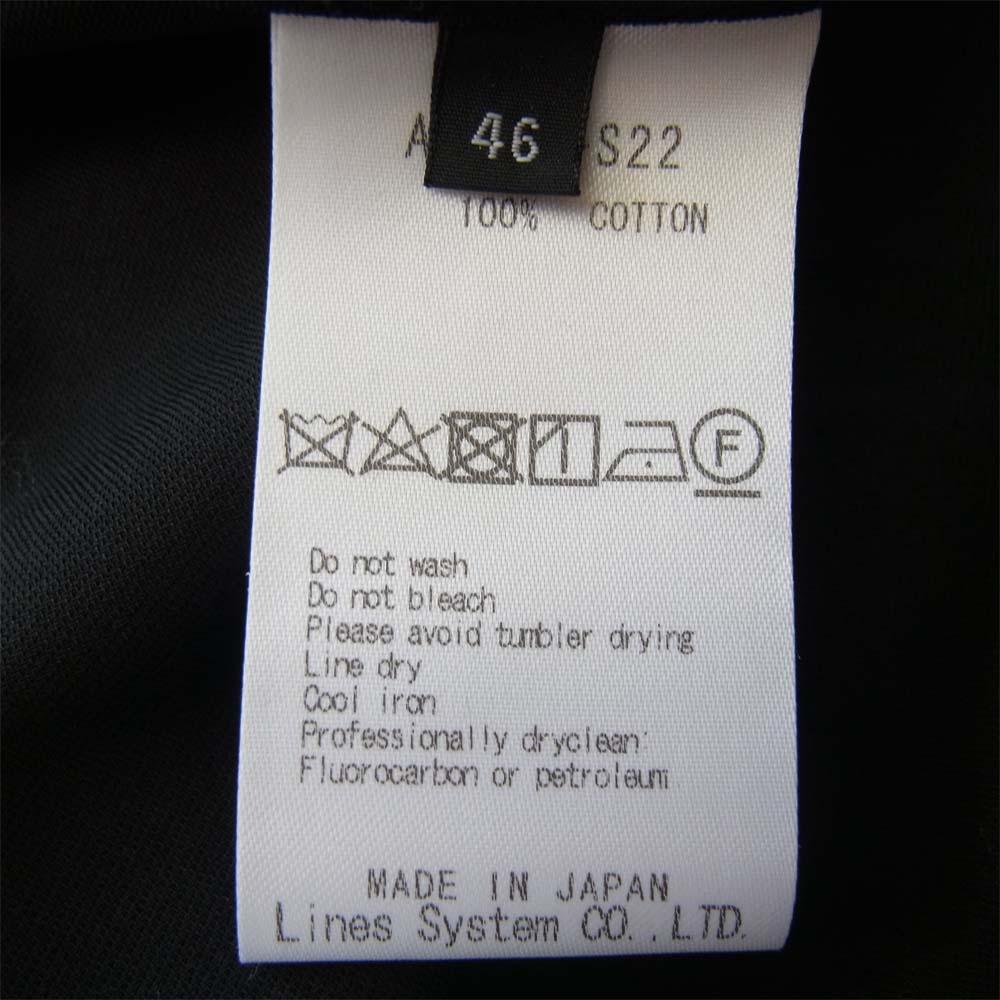 ato アトウ riri ジップ ボックス 半袖 シャツ ブラック系 46【中古】