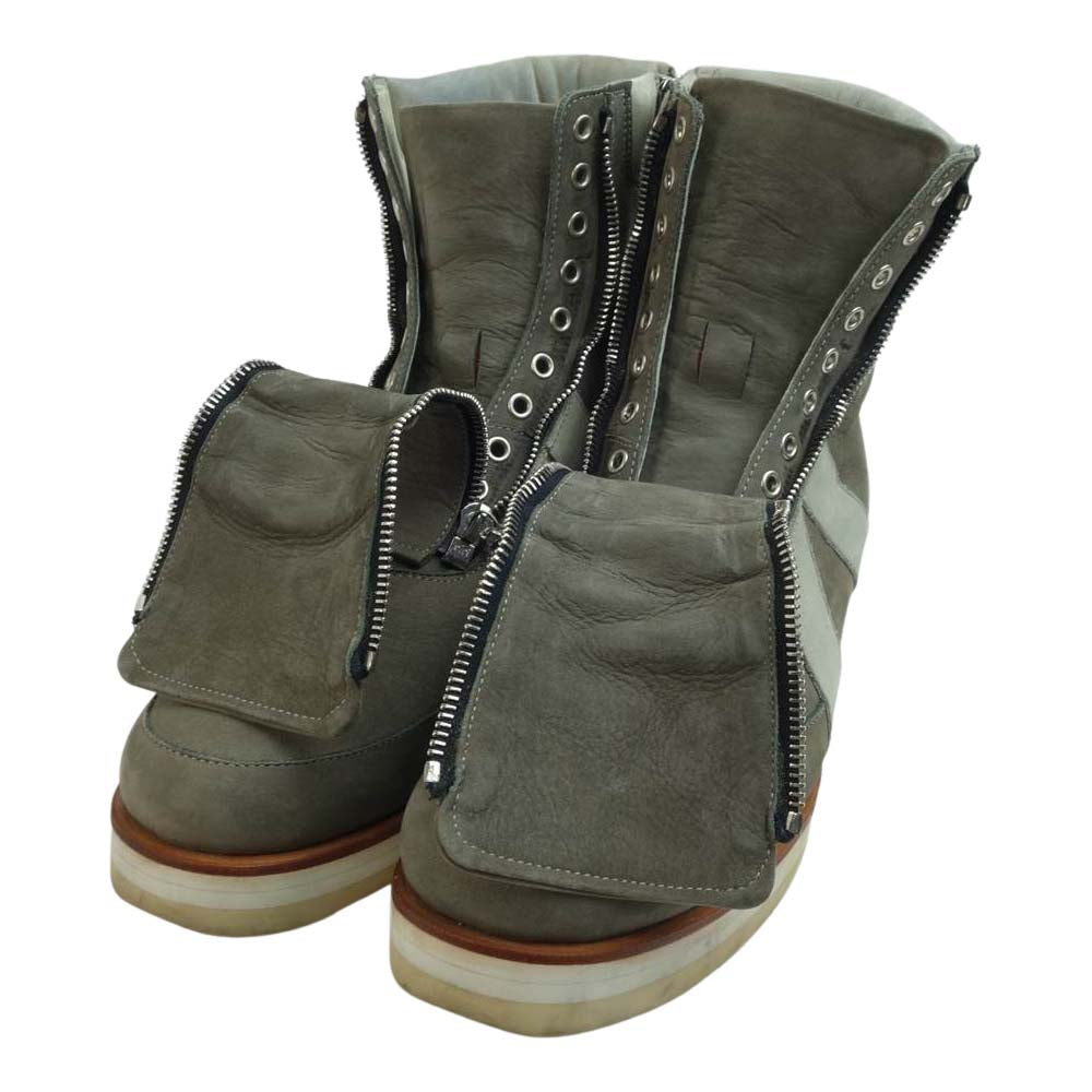 ISAMUKATAYAMA BACKLASH イサムカタヤマバックラッシュ NERVE 2WAY WEDGE BOOTS ジップ ハイカット スニーカー グレー系 実寸28cm【中古】