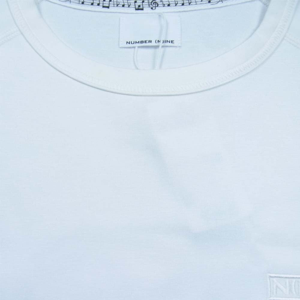 NUMBER(N)INE ナンバーナイン 171322019 ドレッシーポンチ ラグランクルーネック Tシャツ ホワイト系 3【新古品】【未使用】【中古】