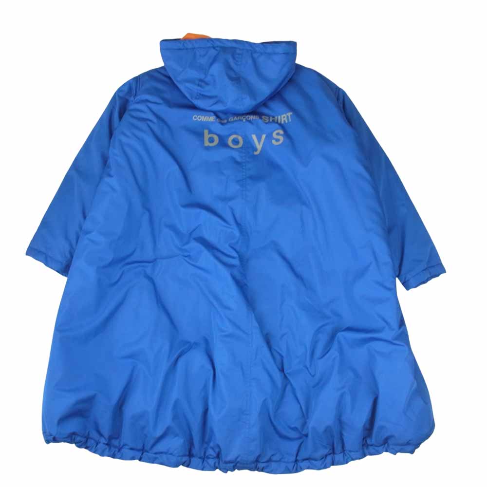 COMME des GARCONS コムデギャルソン SHIRT BOYS 17AW W25919 バックロゴ 中綿 ロング アノラックパーカー コート  ブルー系 XS【美品】【中古】