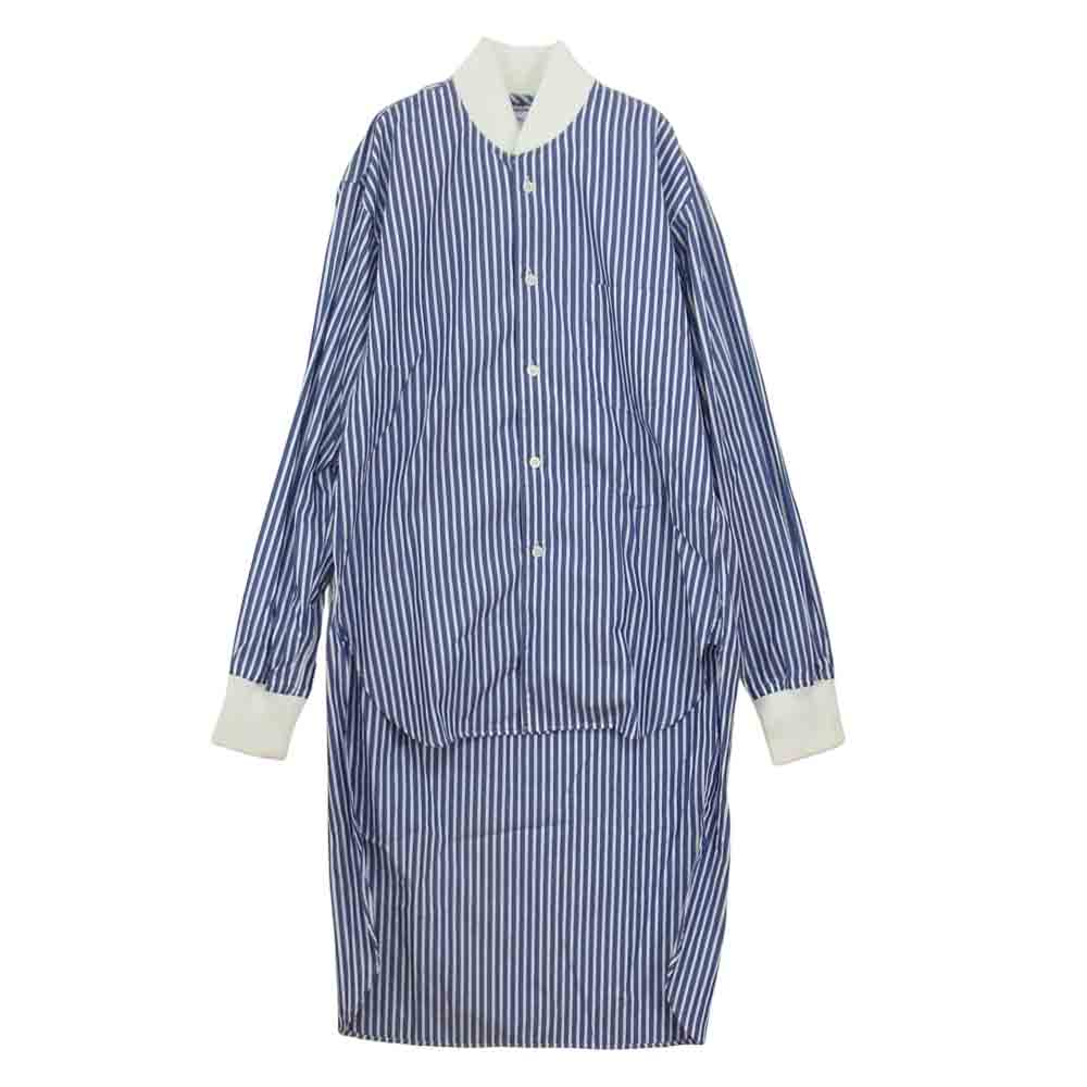 COMME des GARCONS コムデギャルソン SHIRT W25072 フランス製 ロング テール シャツ ブルー系【美品】【中古】