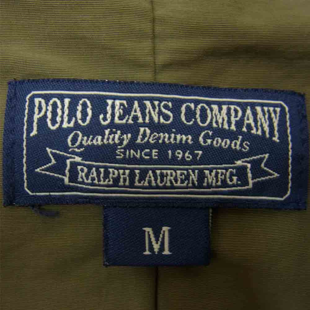 RALPH LAUREN ラルフローレン 国内正規品 星条旗 コットンナイロン 加工 ジップアップ ミリタリー ジャケット カーキ系 M【中古】