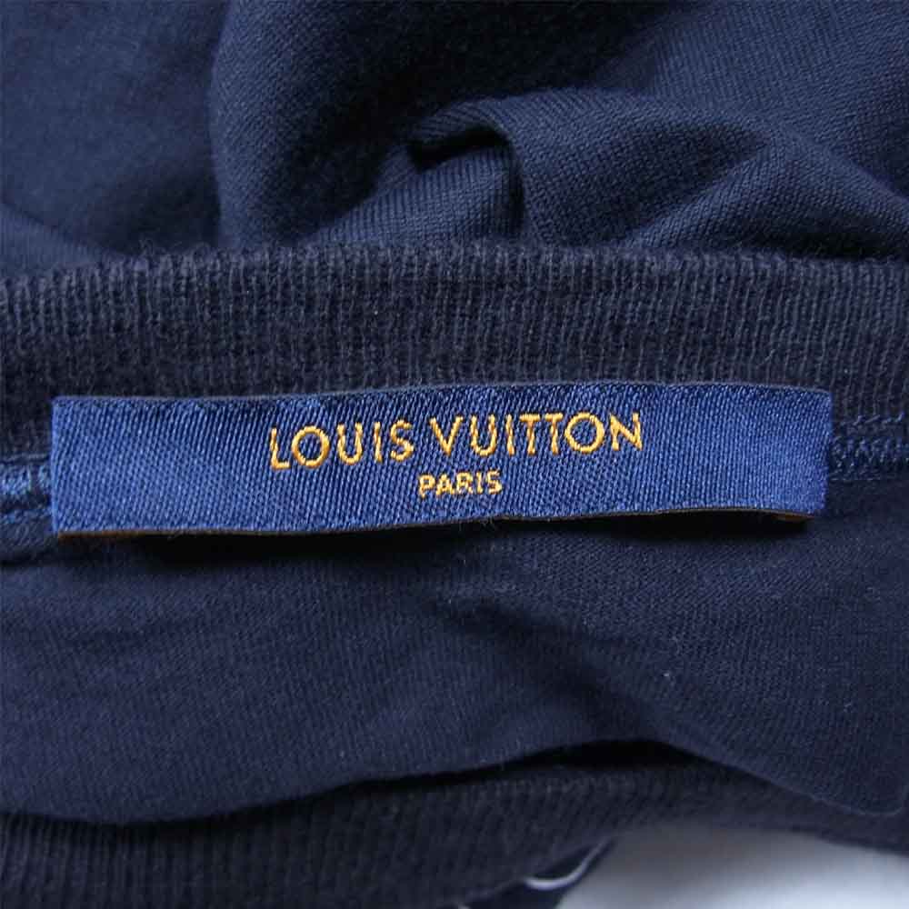 LOUIS VUITTON ルイ・ヴィトン 18AW HFY06W 国内正規品 Printed Patchwork Oversize Tee プリント パッチワーク 半袖 Tシャツ ネイビー系 M【中古】