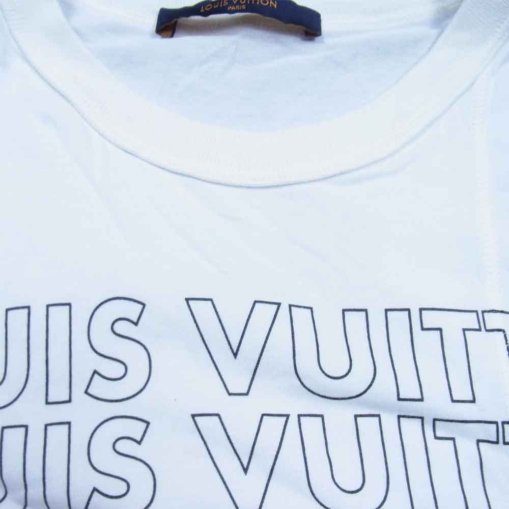 LOUIS VUITTON ルイ・ヴィトン 18AW HFY06W 国内正規品 Printed Patchwork Oversize Tee プリント パッチワーク 半袖Tシャツ ホワイト系 M【中古】