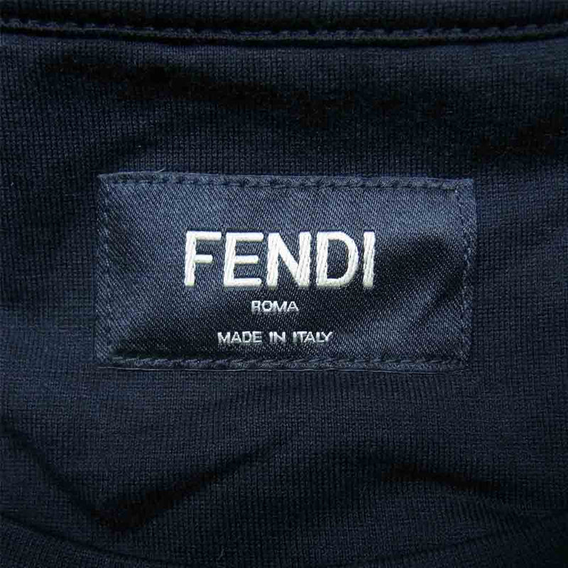 FENDI フェンディ 21AW FY0936 AH0V 国内正規品 ARTIST ALLOVER TEE マルチ レタリング ロゴ クルーネック ジャージー 半袖 Tシャツ ブラック系【中古】