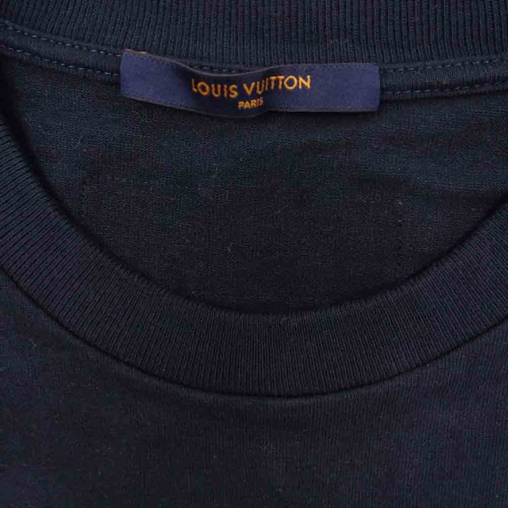 LOUIS VUITTON ルイ・ヴィトン 20AW 1A89VY 国内正規品 エンブロイダリー LVフラワー ステッチ 半袖 Tシャツ ネイビー系 M【中古】