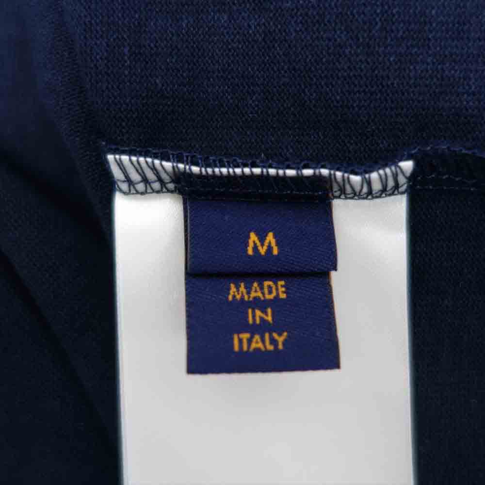 LOUIS VUITTON ルイ・ヴィトン 20AW 1A89VY 国内正規品 エンブロイダリー LVフラワー ステッチ 半袖 Tシャツ ネイビー系 M【中古】