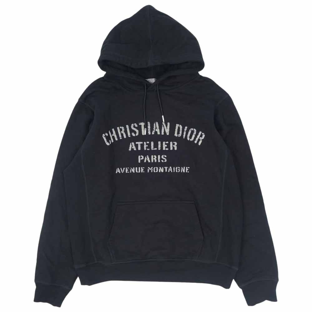 Dior ディオール 20AW 043J646A0531 ATELIER アトリエ ロゴ プルオーバー パーカー フーディ ブラック系 L【中古】