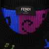 FENDI フェンディ 21AW FZY463 AH3E 国内正規品 ARTIST ALLOVER KNIT マルチ レタリング ロゴ クルーネック ニット セーター ブラック系 50【中古】