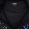 FENDI フェンディ 21AW FY0984 AH0W 国内正規品 ARTIST ALLOVER HOODIE マルチ レタリング ロゴ 刺繍 フルジップ パーカー フーディ ブラック系 XL【中古】