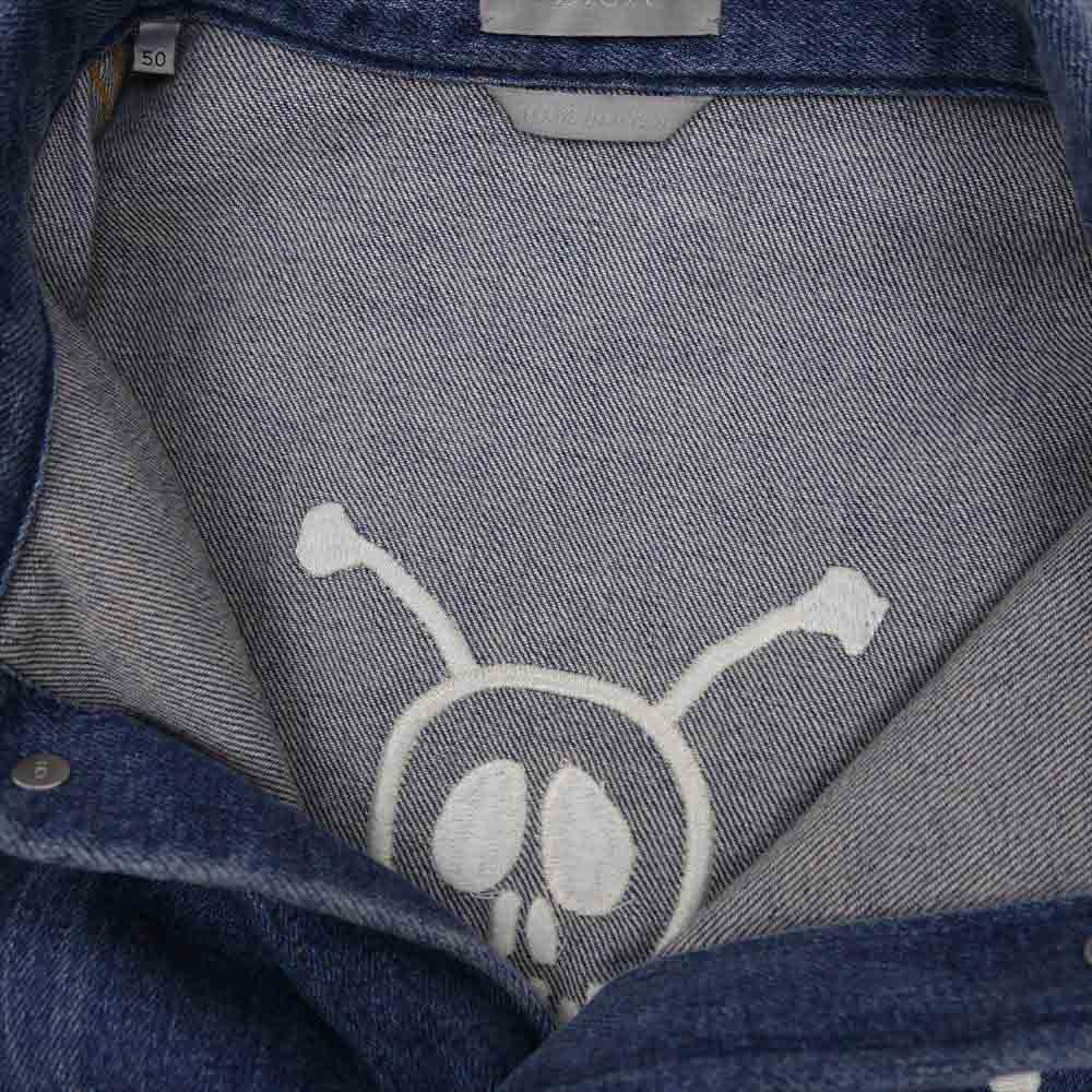 Dior ディオール × Shawn Stussy 国内正規品 20AW 033D491AY988 Bee Denim Jacket ショーン ステューシー ビー デニム ジャケット インディゴブルー系 50【中古】