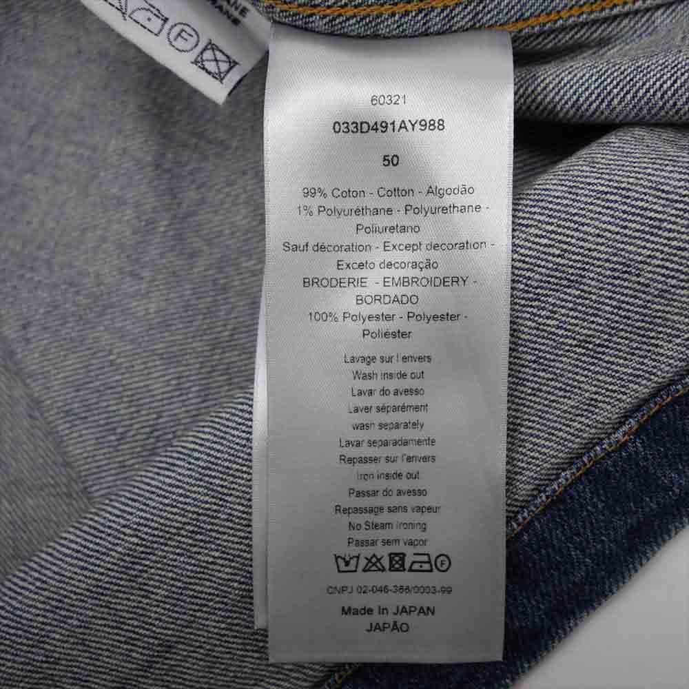 Dior ディオール × Shawn Stussy 国内正規品 20AW 033D491AY988 Bee Denim Jacket ショーン ステューシー ビー デニム ジャケット インディゴブルー系 50【中古】