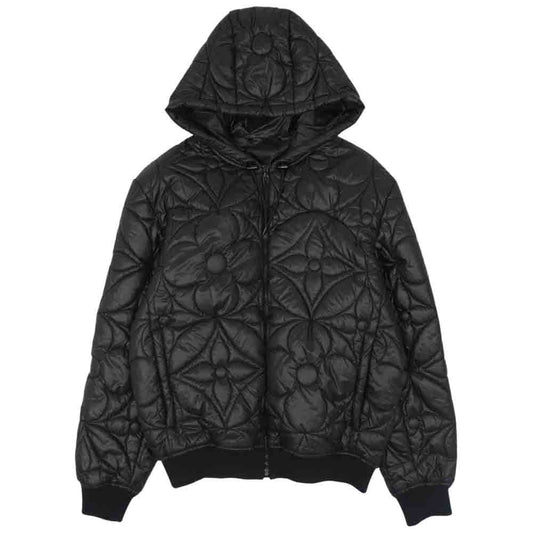 LOUIS VUITTON ルイ・ヴィトン 1A90HM 国内正規品 LVSE モノグラム フラワー キルテッド フーディ ジャケット ブラック系 52【中古】