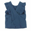 Drawer ドゥロワー コットン シルク フリル ベスト ノースリーブ ネイビー系 36【中古】
