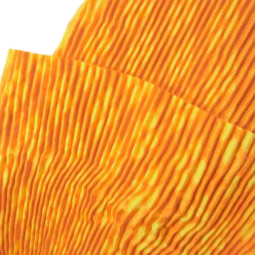 ISSEY MIYAKE イッセイミヤケ im MIYAKE DESIGN STUDIO プリーツ加工 切替 ワンピース チェック柄×オレンジ オレンジ系 サイズ表記無【中古】