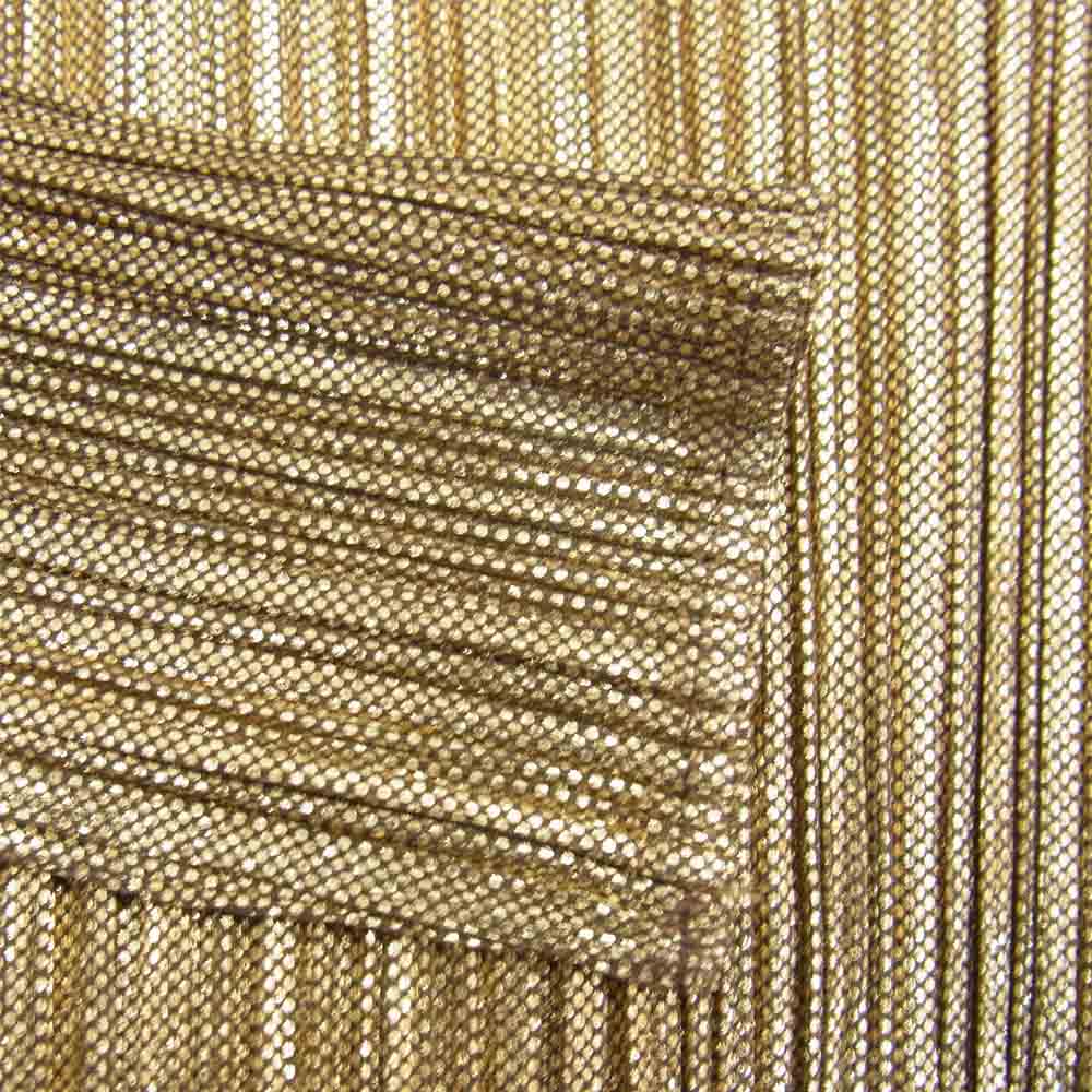 PLEATS PLEASE プリーツプリーズ イッセイミヤケ ISSEY MIYAKE イッセイミヤケ PP78JK504 箔プリント ハイネック カットソー ゴールド系 3【美品】【中古】