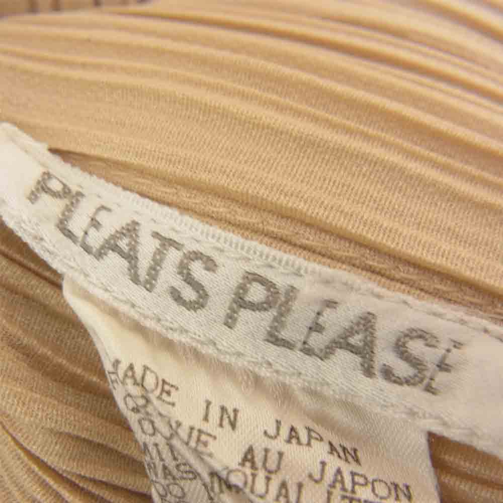 PLEATS PLEASE プリーツプリーズ イッセイミヤケ ISSEY MIYAKE イッセイミヤケ PP04-JK604 プリーツ加工 ハイネック カットソー ベージュ系 ベージュ系 3【美品】【中古】