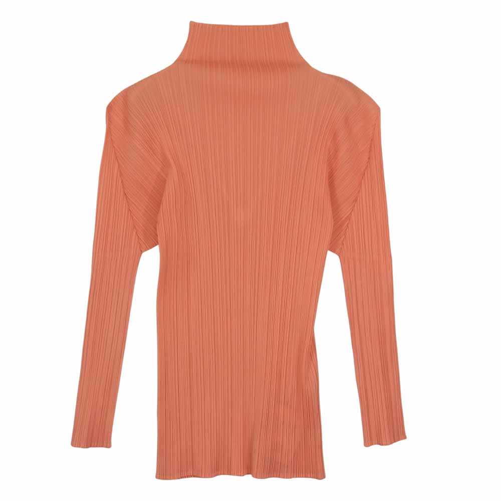 PLEATS PLEASE プリーツプリーズ イッセイミヤケ ISSEY MIYAKE イッセイミヤケ PP41-JK604 プリーツ加工 ハイネック カットソー サーモンピンク ピンク系 M【美品】【中古】