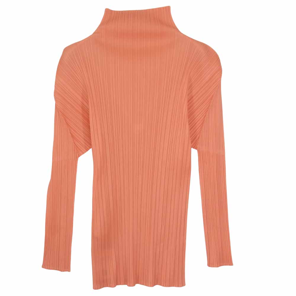 PLEATS PLEASE プリーツプリーズ イッセイミヤケ ISSEY MIYAKE イッセイミヤケ PP41-JK604 プリーツ加工 ハイネック カットソー サーモンピンク ピンク系 M【美品】【中古】