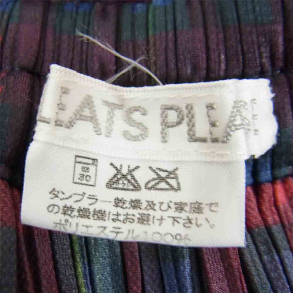 PLEATS PLEASE プリーツプリーズ イッセイミヤケ ISSEY MIYAKE イッセイミヤケ PP64-JG455 タータンチェック ラップスカート レッド系 4【美品】【中古】