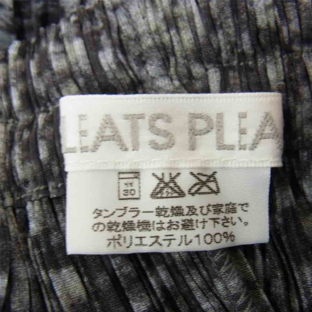 PLEATS PLEASE プリーツプリーズ イッセイミヤケ ISSEY MIYAKE イッセイミヤケ PP64-JG439 プリーツ加工 ケーブル編み転写プリント ロングスカート グレー系 2【美品】【中古】