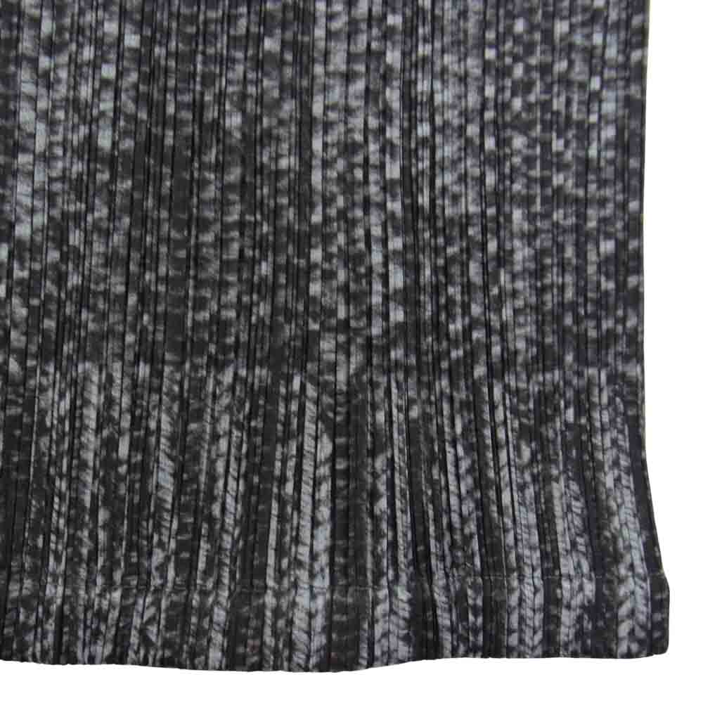 PLEATS PLEASE プリーツプリーズ イッセイミヤケ ISSEY MIYAKE イッセイミヤケ PP64-JG439 プリーツ加工 ケーブル編み転写プリント ロングスカート グレー系 2【美品】【中古】