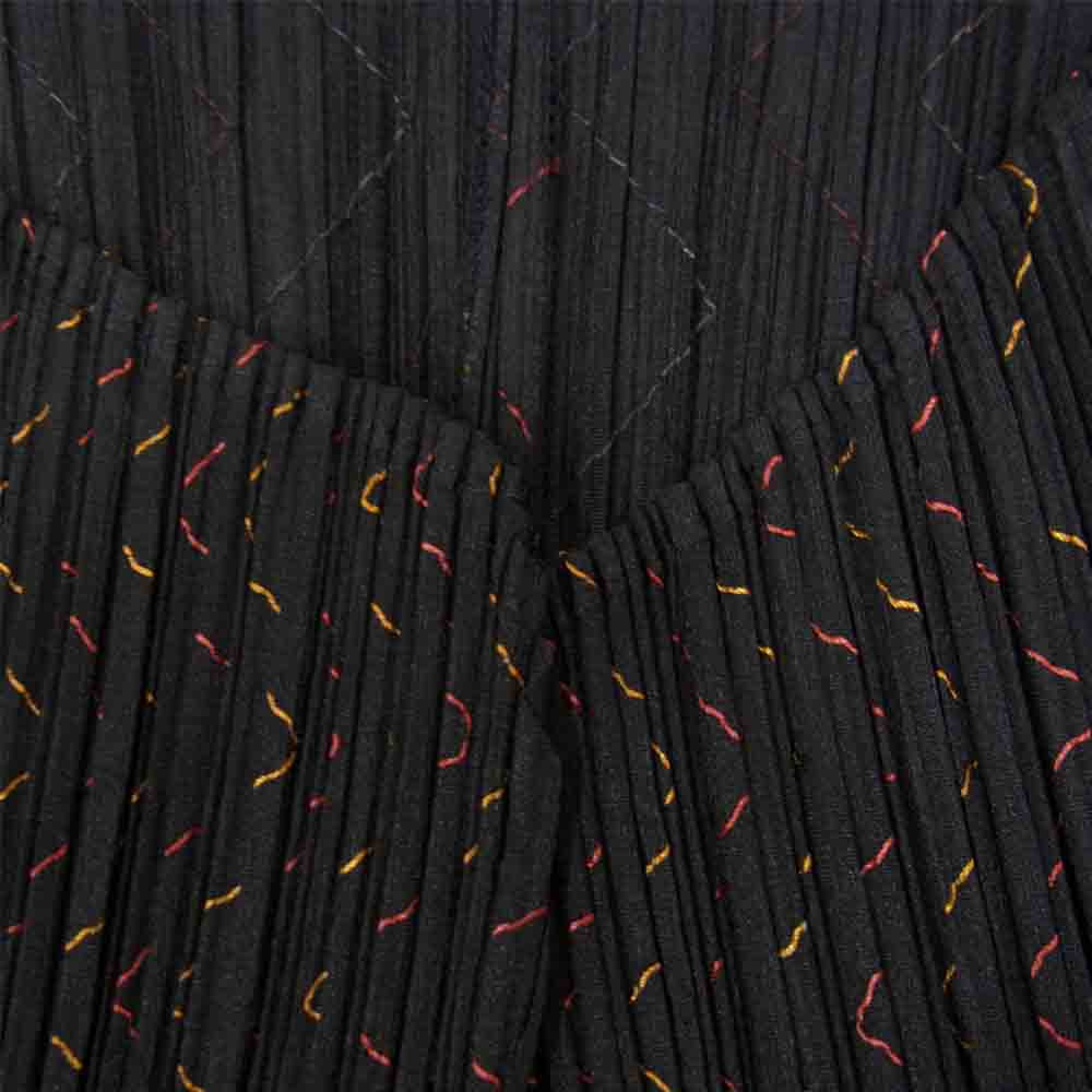 PLEATS PLEASE プリーツプリーズ イッセイミヤケ ISSEY MIYAKE イッセイミヤケ PP94-JO583 ウェーブステッチテキスタイル カーディガン ブラック系 3【美品】【中古】