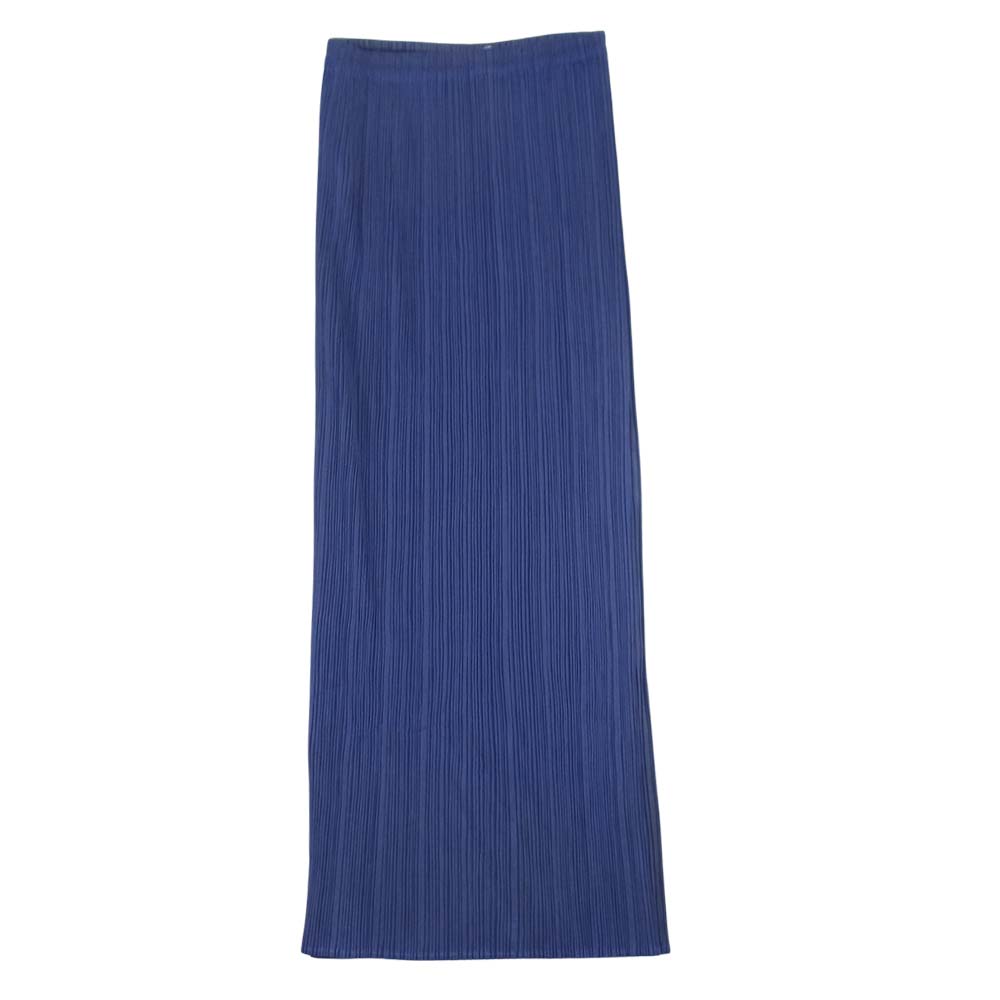 PLEATS PLEASE プリーツプリーズ イッセイミヤケ ISSEY MIYAKE イッセイミヤケ PP64-JG524 サイドスリット ラップ ロングスカート ブルー系 2【美品】【中古】