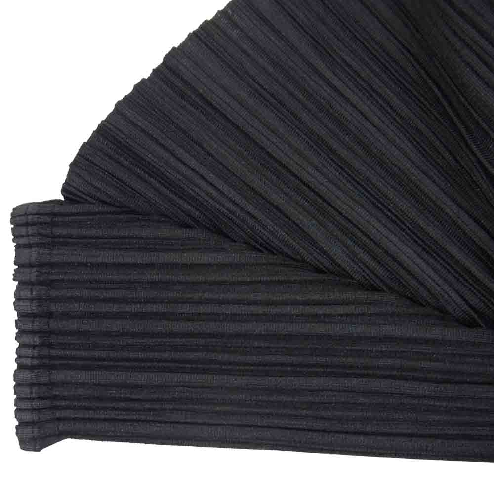 PLEATS PLEASE プリーツプリーズ イッセイミヤケ ISSEY MIYAKE イッセイミヤケ PP05-JH111 プリーツ加工 Vネック 半袖 マキシ ワンピース ブラック系 3【美品】【中古】