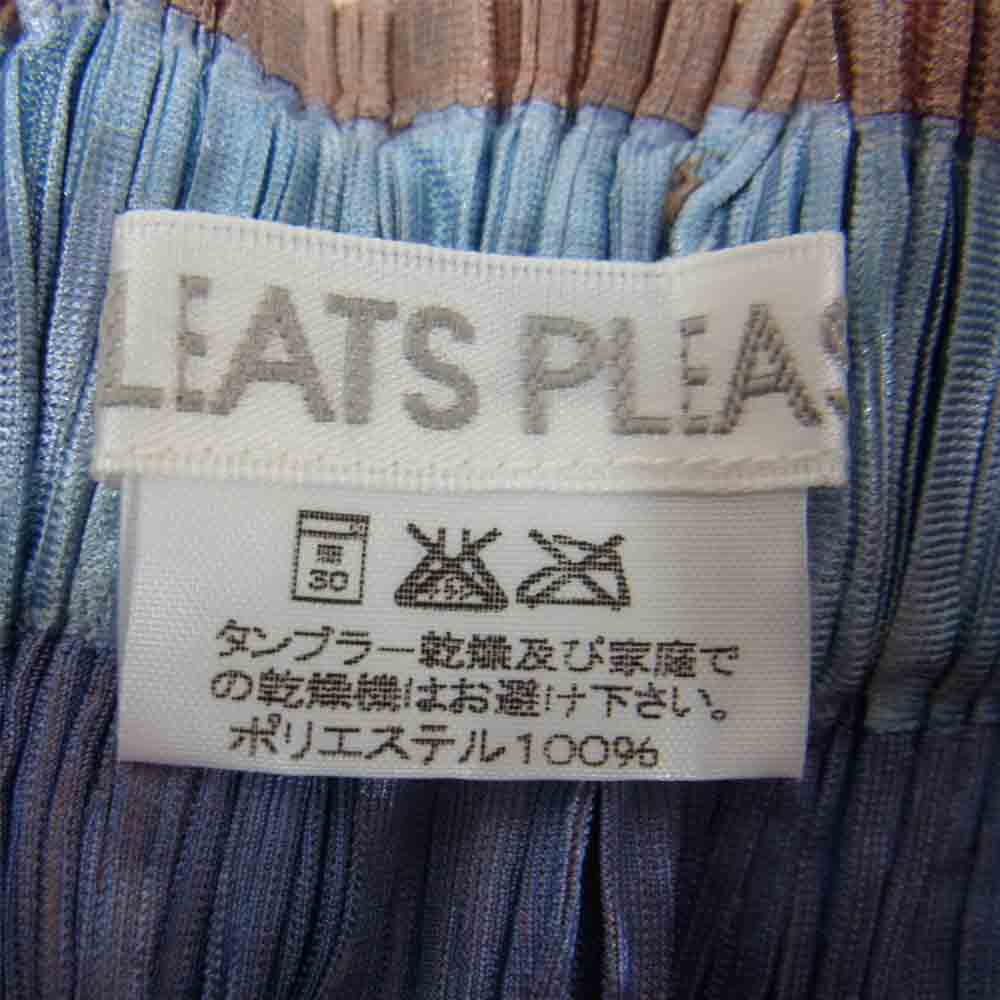 PLEATS PLEASE プリーツプリーズ イッセイミヤケ ISSEY MIYAKE イッセイミヤケ PP12-JG113 プリーツ加工 バイカラー タック ロング スカート ベージュ系 2【美品】【中古】