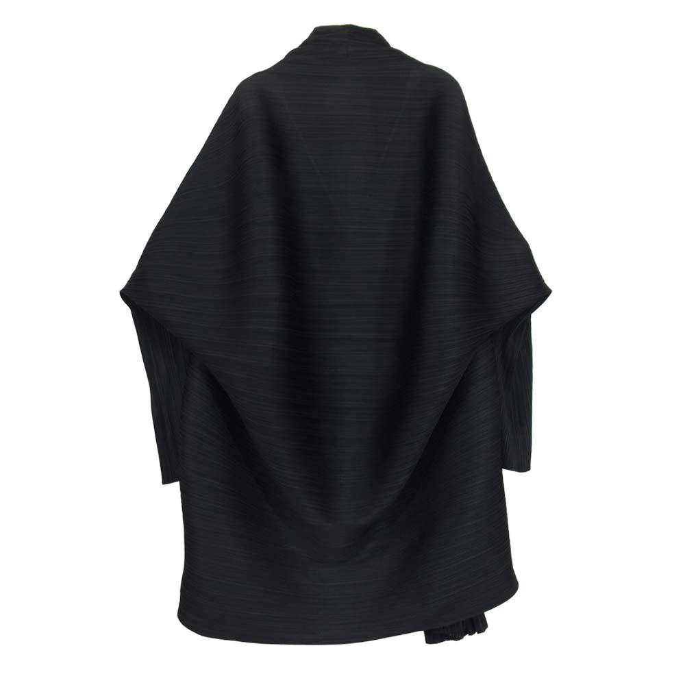 PLEATS PLEASE プリーツプリーズ イッセイミヤケ ISSEY MIYAKE イッセイミヤケ PP84-J0699 横プリーツ ボレロ カーディガン ブラック系 3【美品】【中古】